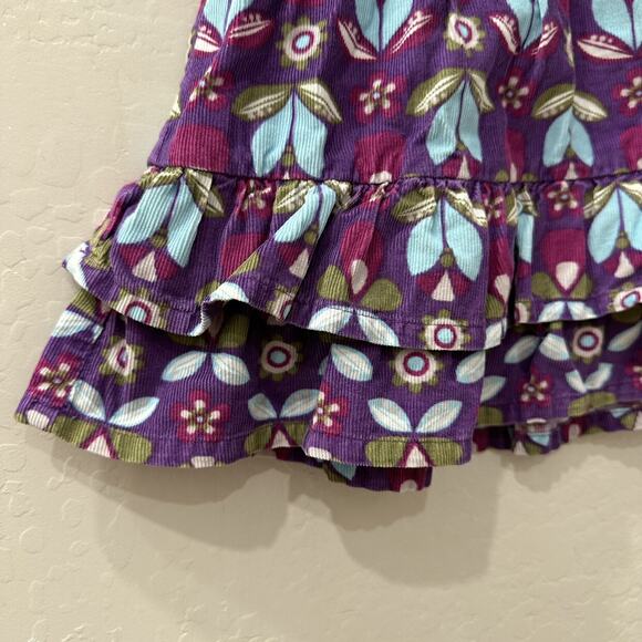 Hanna Andersson Purple Floral Corduroy Ruffle Skirt - Picture 3 of 5
